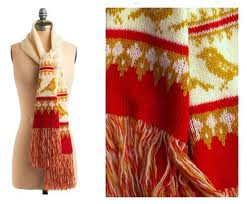 red cream embroidered scarves